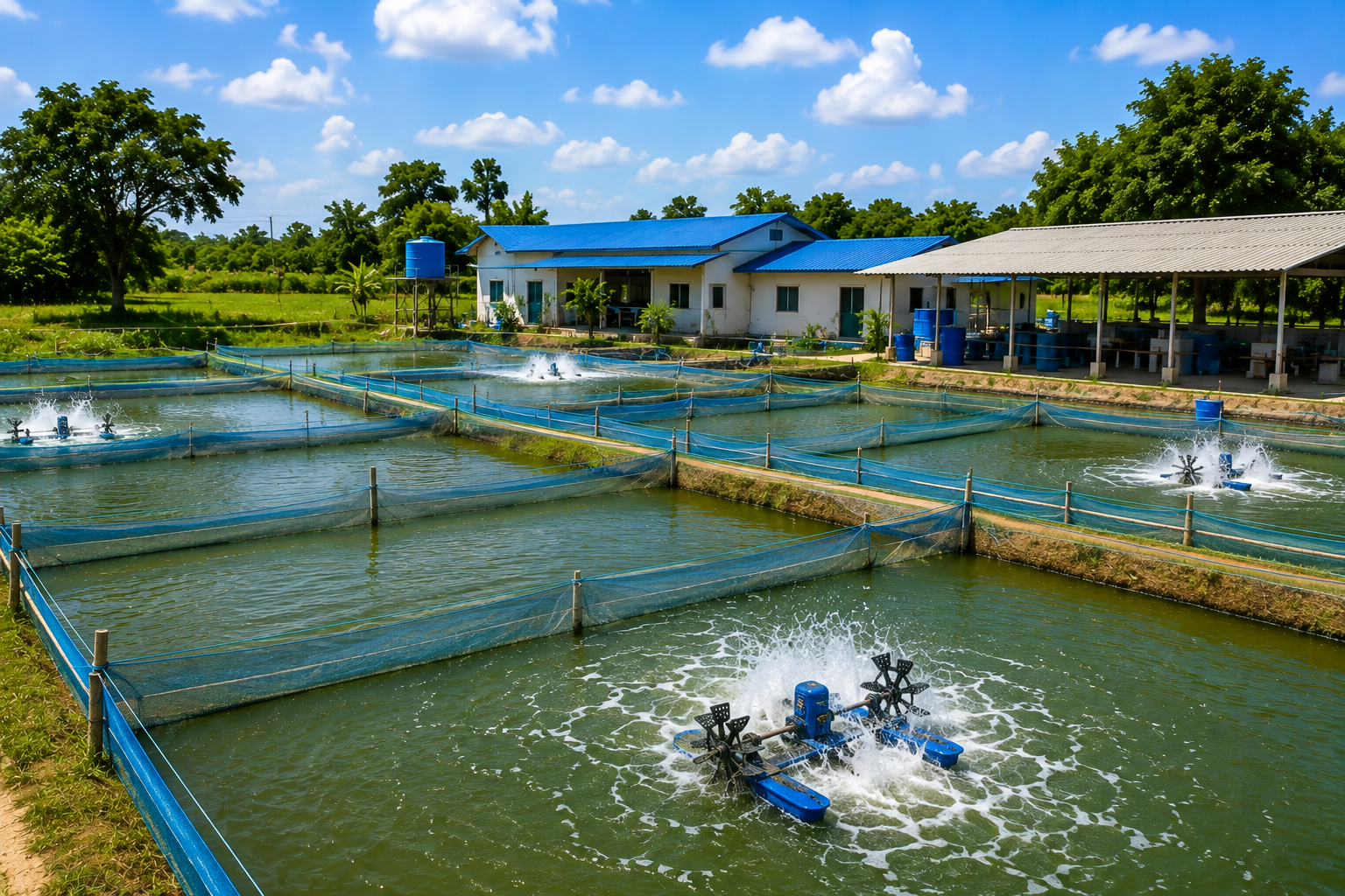 Fish Farm Aerial View